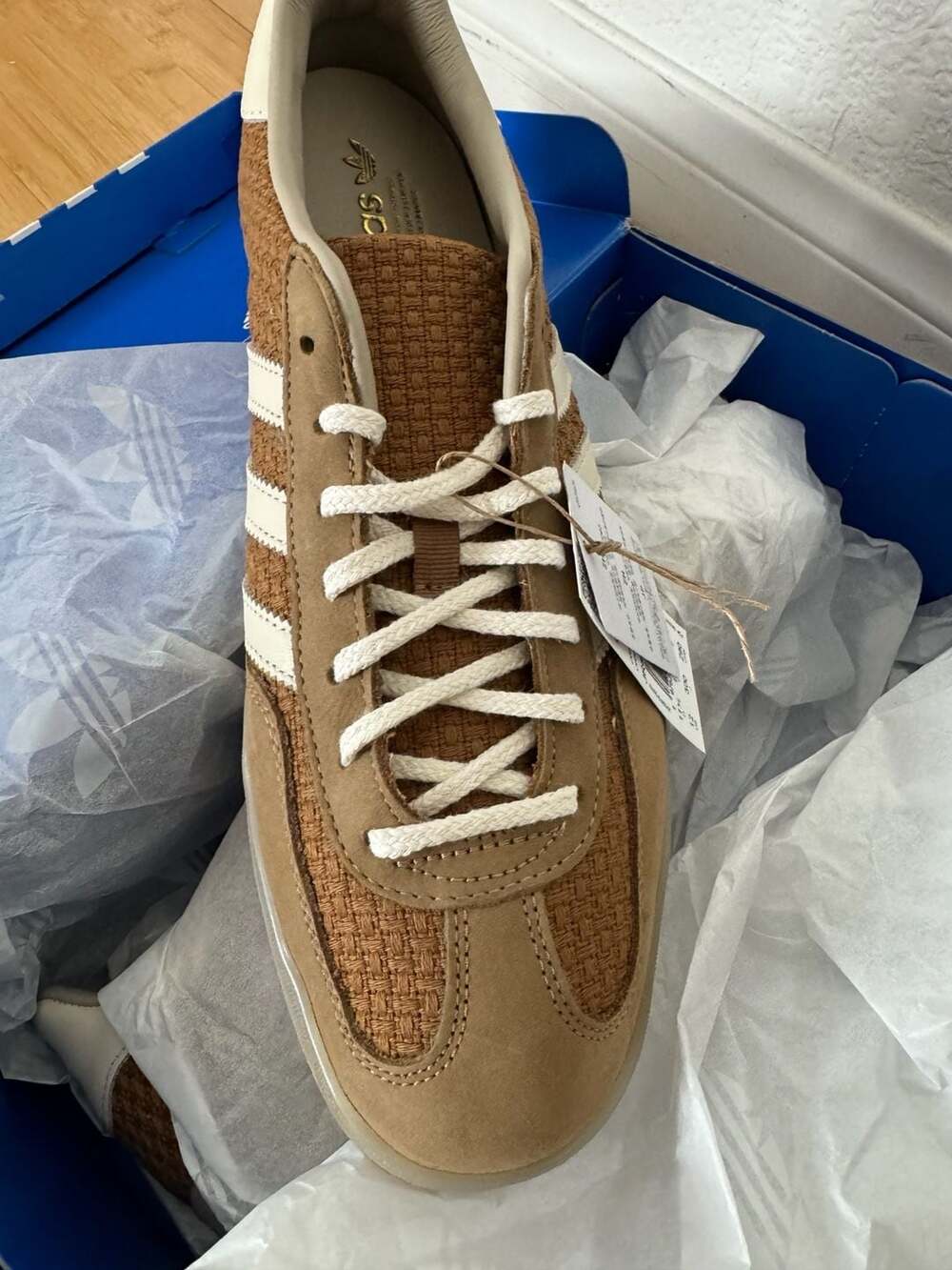 Adidas Gazelle Indoor Cotton Weave Pack Brown Desert Wonder White Men's Size 12